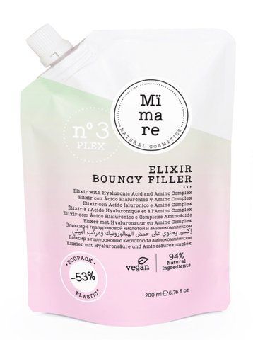 Незмивний еліксир з гіалуроновою кислотою та амінокислотами Mimare Leave-In Bouncy Filler 03098 фото