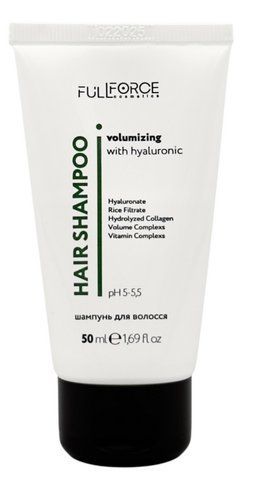 Шампунь для об'єму з гіалуроновою кислотою HAIR SHAMPOO VOLUMIZING WITH HYALURONIC, 50 мл 01082/83 фото